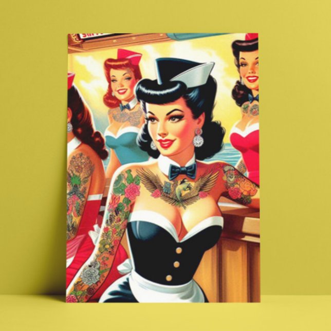 Retro Uniform Girls Postcard (Creator Uploaded)