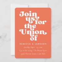 Retro Union Persimmon Orange Wedding