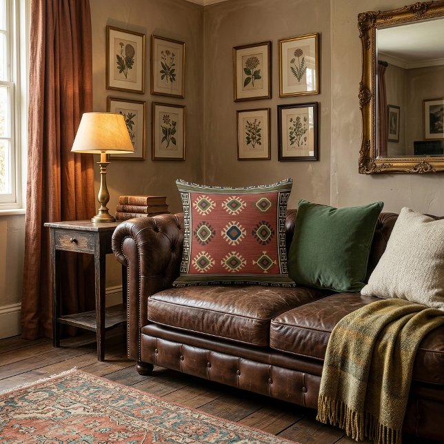  Retro unique oriental pattern geometric motifs Cushion (Creator Uploaded)