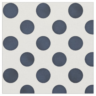Retro upscale indigo blue white polka dots pattern fabric