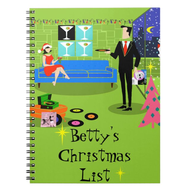 Retro Urban Christmas Couple Notebook (Front)