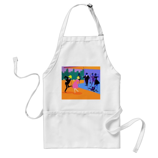 Retro Urban Rooftop Party Apron (Front)