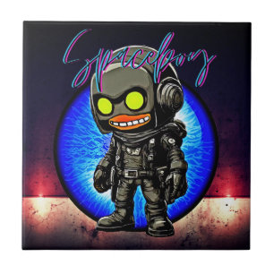 Retro Urban Steampunk Aesthetic - Spaceboy Fantasy Ceramic Tile