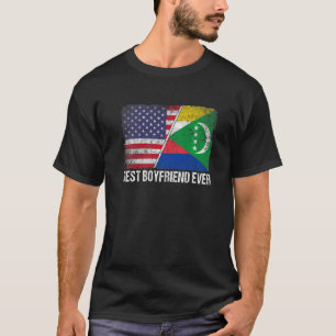 Retro Us Comoros Flag Best Boyfriend Ever Father' T-Shirt