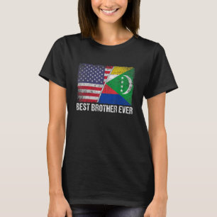 Retro Us Comoros Flag Best Brother Ever Father's T-Shirt