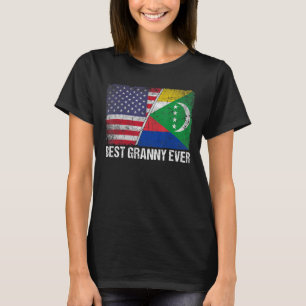 Retro Us Comoros Flag Best Granny Ever Mother's D T-Shirt