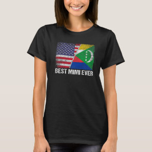 Retro Us Comoros Flag Best Mimi Ever Mother's Day T-Shirt