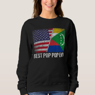 Retro Us Comoros Flag Best Pop Pop Ever  Father's  Sweatshirt