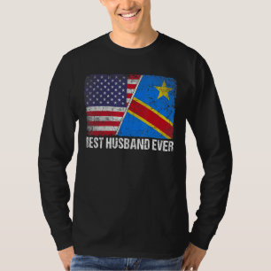 Retro Us Congo Flag Best Husband Ever  Father's Da T-Shirt