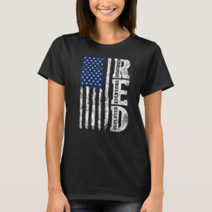 Retro US Flag Remember Everyone Veteran Deployed R T-Shirt