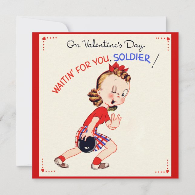 Retro US Military Valentine's Day Card (Front)