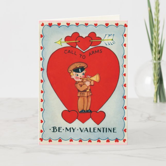 Retro US Military Valentine's Day Card (Front)