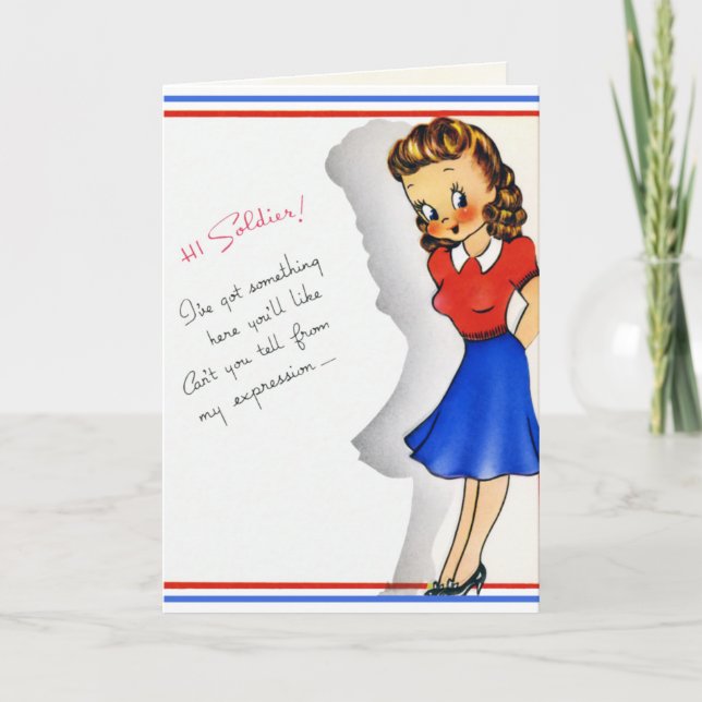 Retro US Military Valentine's Day Card (Front)