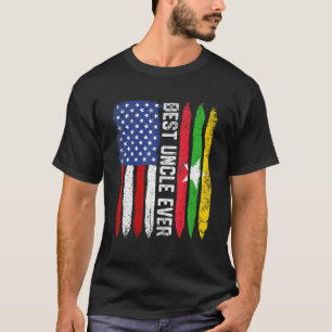 Retro Us Myanmar Flag Best Uncle Ever Father's Da T-Shirt