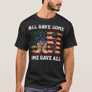 Retro US Veteran All Gave Some Some Gave All Memor T-Shirt
