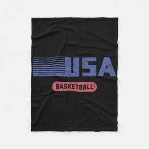 Retro Usa 2020 Team American Basketball Vintage  Fleece Blanket