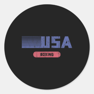 Retro Usa 2020 Team American Boxing Vintage Classic Round Sticker