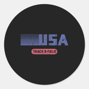 Retro Usa 2020 Team American Track And Field Vinta Classic Round Sticker
