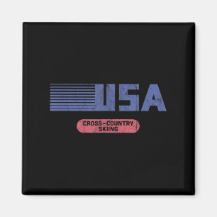 Retro Usa 2022 Team American Cross Country Skiing Magnet