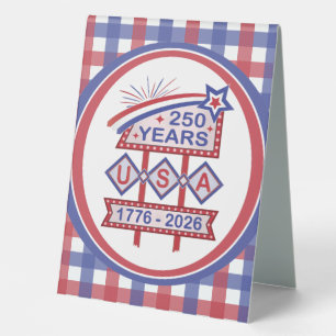 Retro USA 250th Anniversary Marquee Sign 1776-2026