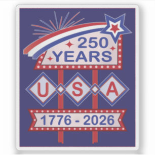 Retro USA 250th Anniversary Marquee Sign 1776-2026