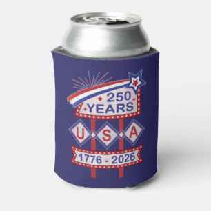 Retro USA 250th Anniversary Marquee Sign 1776-2026 Can Cooler
