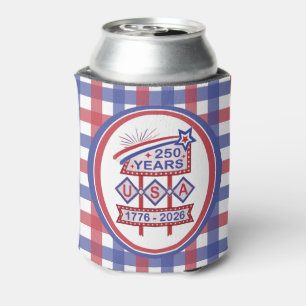 Retro USA 250th Anniversary Marquee Sign 1776-2026 Can Cooler