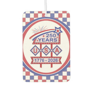 Retro USA 250th Anniversary Marquee Sign 1776-2026 Car Air Freshener