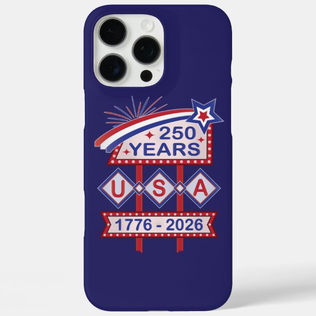 Retro USA 250th Anniversary Marquee Sign 1776-2026 Case-Mate iPhone Case (Back)