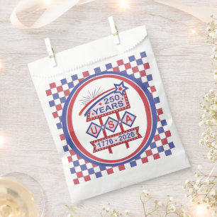 Retro USA 250th Anniversary Marquee Sign 1776-2026 Favour Bag