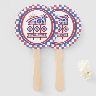 Retro USA 250th Anniversary Marquee Sign 1776-2026 Hand Fan