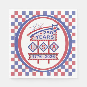 Retro USA 250th Anniversary Marquee Sign 1776-2026 Napkin