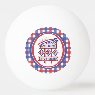 Retro USA 250th Anniversary Marquee Sign 1776-2026 Ping Pong Ball