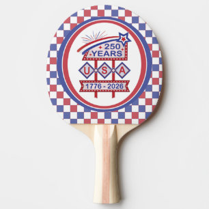 Retro USA 250th Anniversary Marquee Sign 1776-2026 Ping Pong Paddle