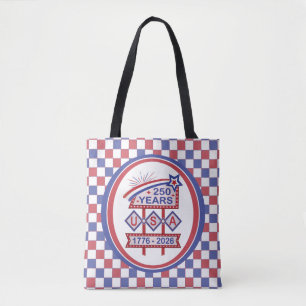 Retro USA 250th Anniversary Marquee Sign 1776-2026 Tote Bag