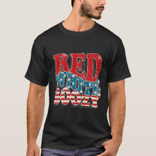 Retro Usa 4th Of July America Flag Red White Boozy T-Shirt