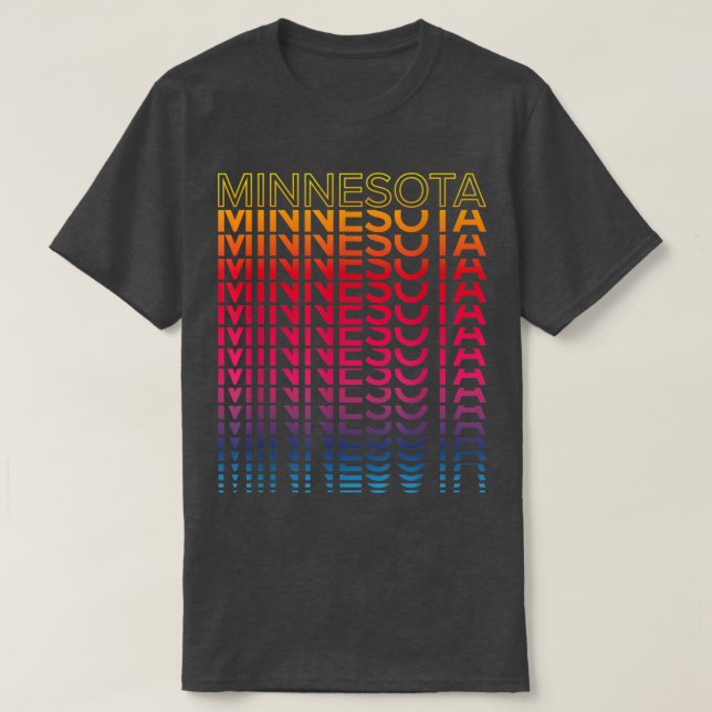 Retro USA Colorful StateNostalgic Minnesota  T-Shirt (Design Front)