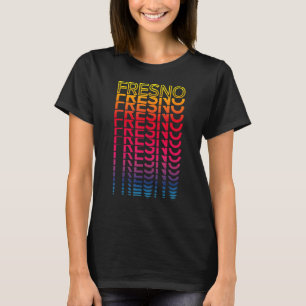 Retro Usa Colourful City Nostalgic Fresno T-Shirt