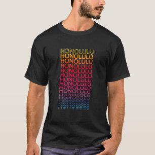 Retro Usa Colourful City  Nostalgic Honolulu T-Shirt