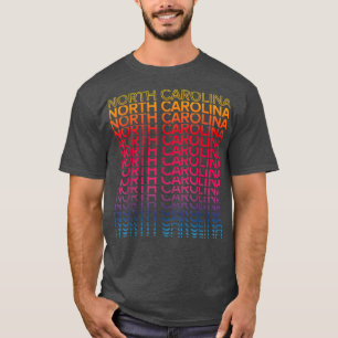 Retro USA Colourful StateNostalgic North Carolina  T-Shirt