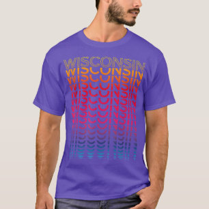 Retro USA Colourful StateNostalgic Wisconsin T-Shirt