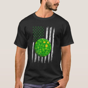 Retro USA Flag Bowling Shamrock Sports St. Patrick T-Shirt