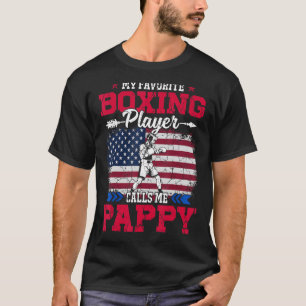 Retro Usa Flag Boxing Player Calls Me Pappy 4th Ju T-Shirt