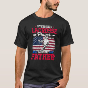 Retro Usa Flag Lacrosse Player Calls Me Father 4th T-Shirt