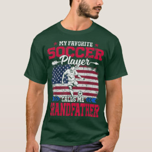 Retro USA Flag Soccer Player Calls Me Grandfather T-Shirt