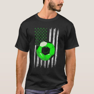 Retro USA Flag Soccer Shamrock Sports St. Patrick' T-Shirt