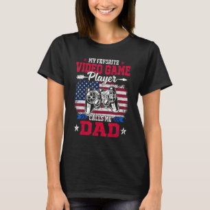 Retro Usa Flag Video Game Player Calls Me Dad 4th  T-Shirt