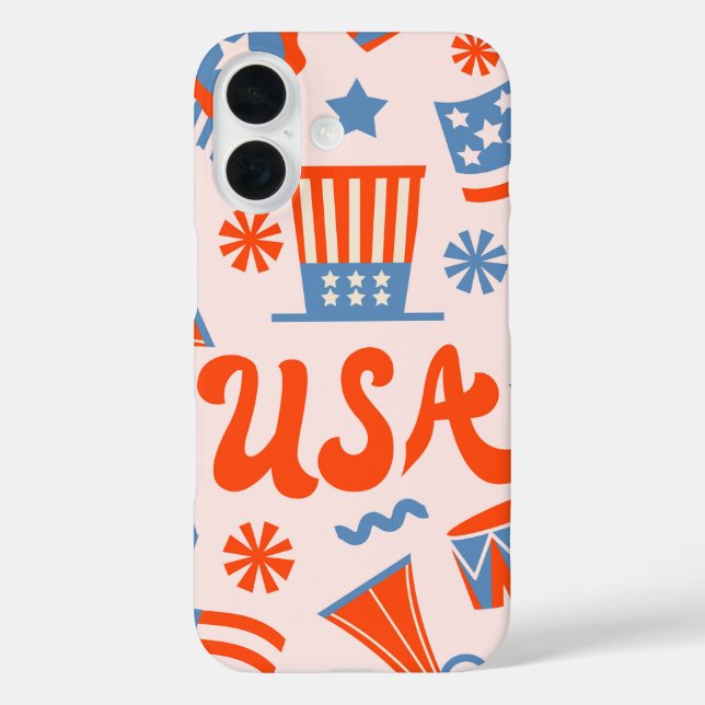 Retro USA Parade – 4th of July Case-Mate iPhone Case (Back)