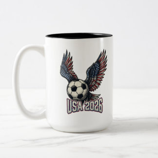 Retro USA Soccer 2026 Eagle Wings Two-Tone Coffee Mug