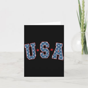Retro USA Star 4th Of July Patritotic Independence Card